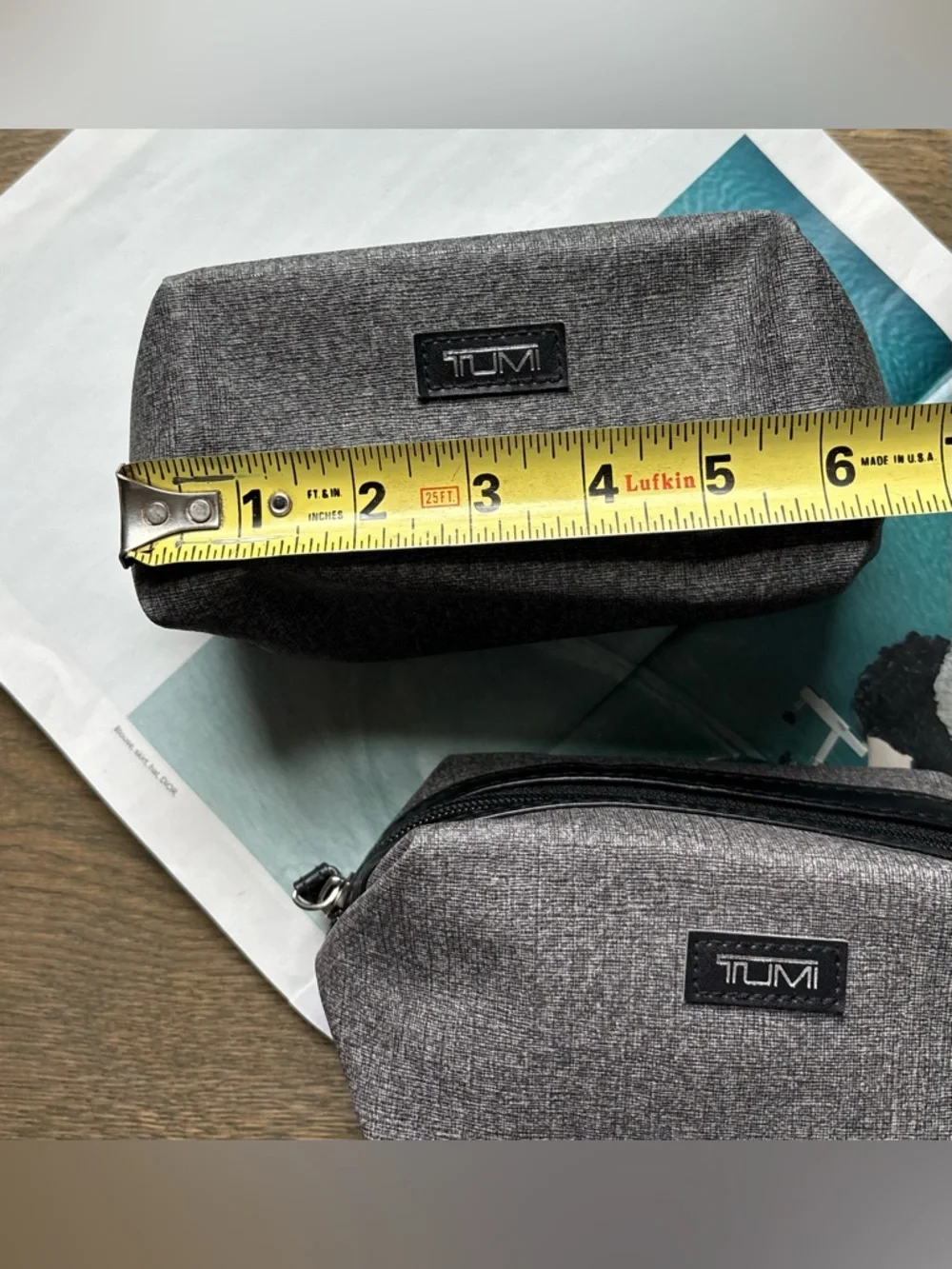 Tumi For Delta Amenity Kit/Toiletry Bag/Cosmetic Pouch In Gray/Black OS